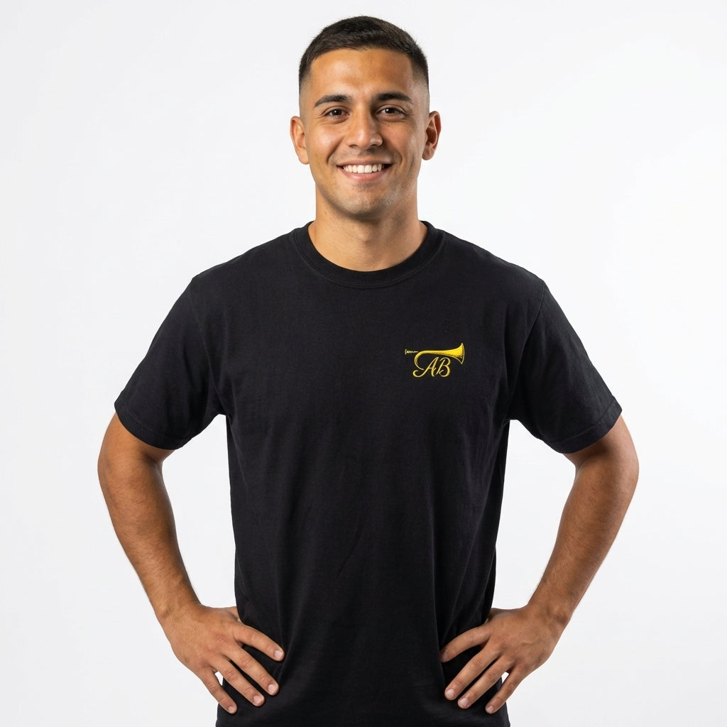 American Bugle Classic Black, Grey and Yellow Men's T-Shirt