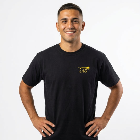 American Bugle Classic Black, Grey and Yellow Men's T-Shirt
