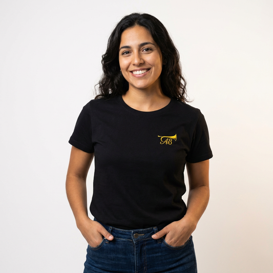 American Bugle Classic Black, Grey and Yellow Women's T-Shirt